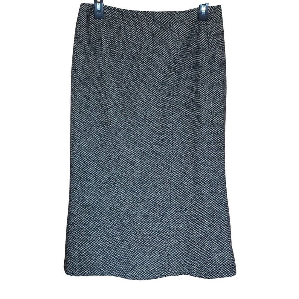 LRL Wool Blend Herringbone Skirt Elegant classic old money dark Academia